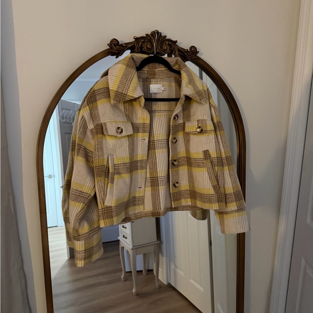 Lush Yellow and Brown Plaid Jacket